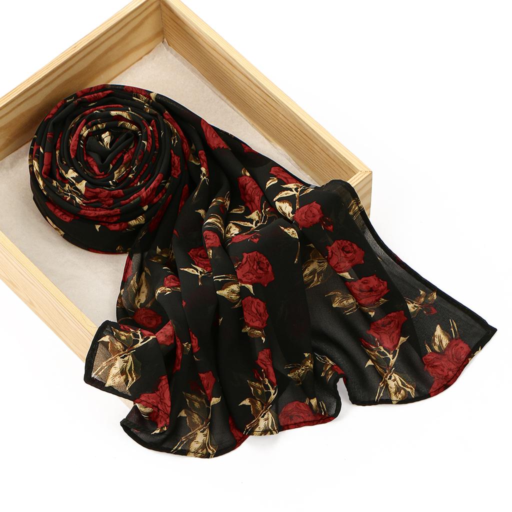 New Pattern Printed Chiffon Hijab Scarf For Woman Muslim Hijabs Shawl Fashion Long Wraps Female Headband Ethnic Islam Turban