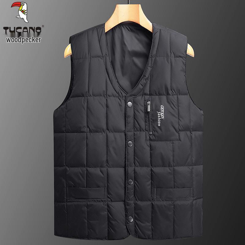 

Мужской зимний жилет Woodpecker с флисовой подкладкой - Безрукавная куртка с V-образным вырезом для мужчин среднего и пожилого возраста XL for 52-59 kg