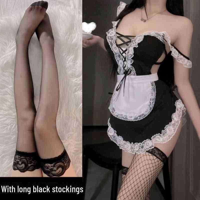 Svůdné krajkové služebničkovské prádlo: Lákavá uniforma s vášnivými šlemi