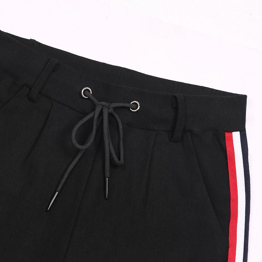 Women Side Stripe Retro Leggings Pants Ladies Vintage Elasitic Waist Ankle-Length Casual Trousers