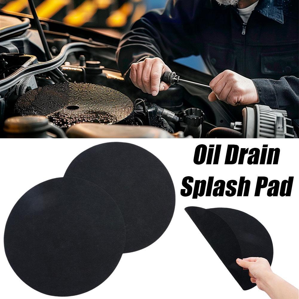 2pcs Oil Drain Splash Pads for Garage Automotive Car Oil Changing Transmission Drain Pan Mat 38 cm in diameter 1cm tthickness