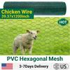 PVC-Coated Hexagonal Chicken Wire Netting 39.37x1200in Anti-Rust Galvanized Iron for Poultry Fencing Garden Protection DIY Flora