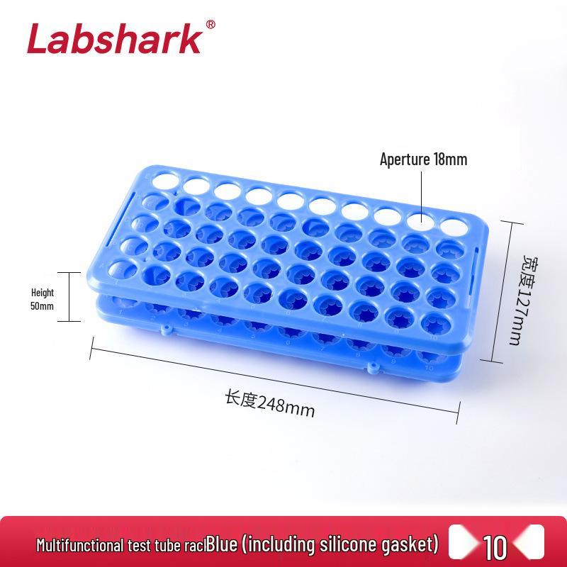 50-Hole Multifunctional Test Tube Rack: Acid, Alkali, and High-Temperature Resistant with Silicone Pad
