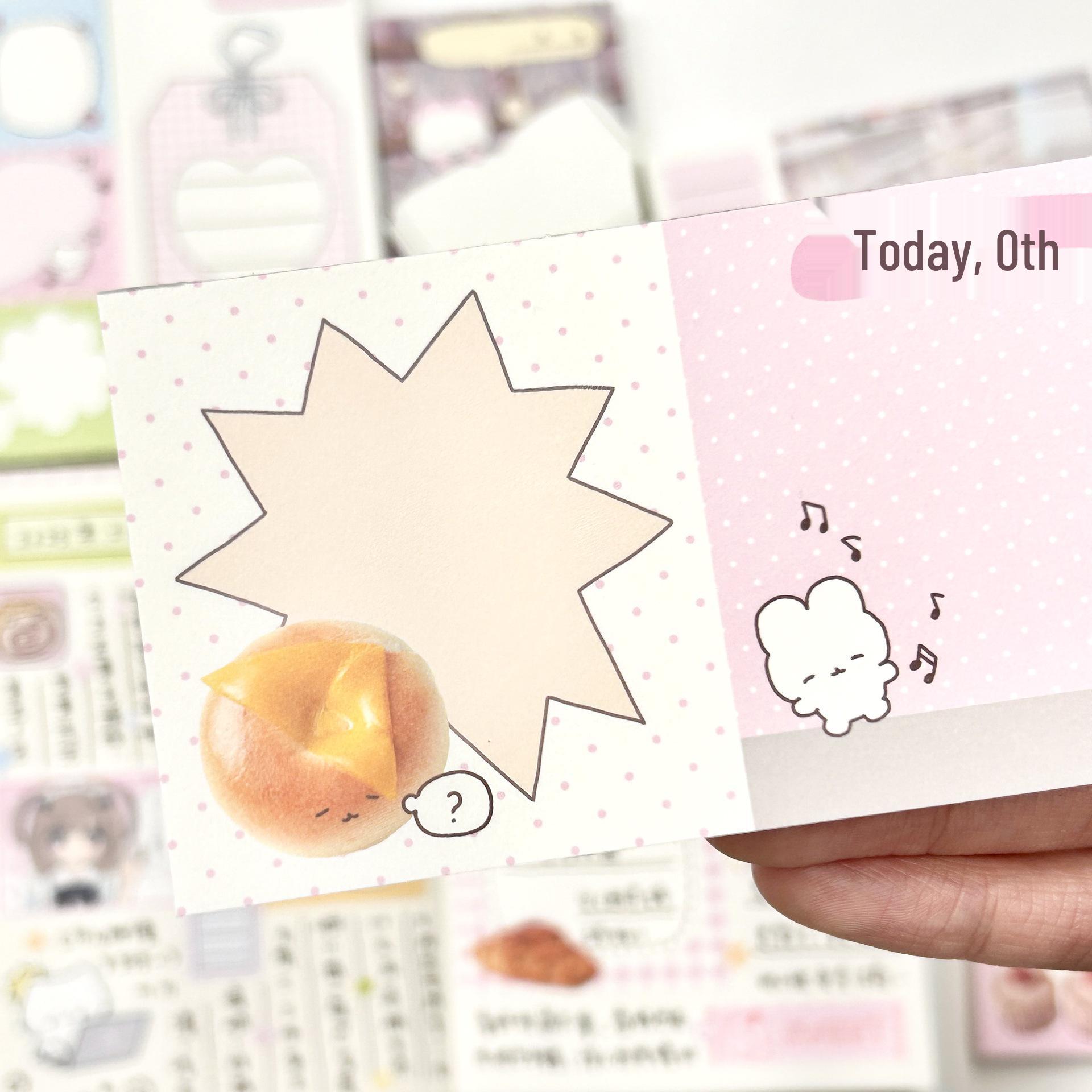 Strawberry Smoke Retro Comic Sticky Notes | Vintage Patchwork Journal Collage Notes, 50 Sheets