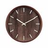 Round Wall Clock with Wood Frame Long-Lasting Quartz Glass Front