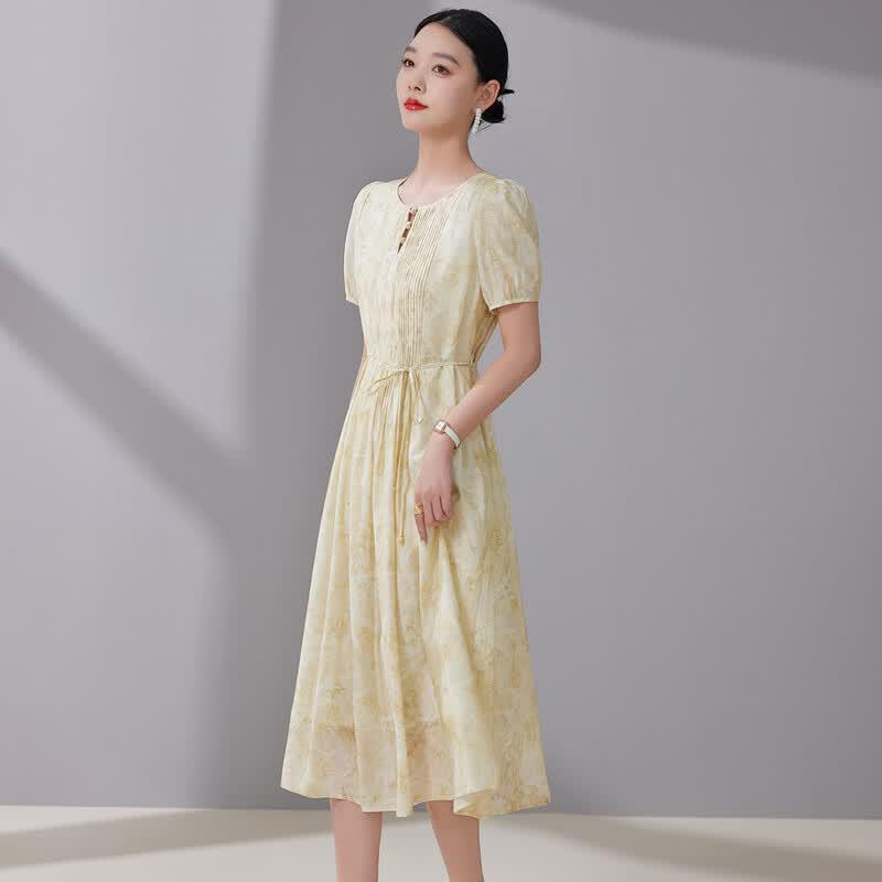 Elegant Floral A-Line Summer Dress M