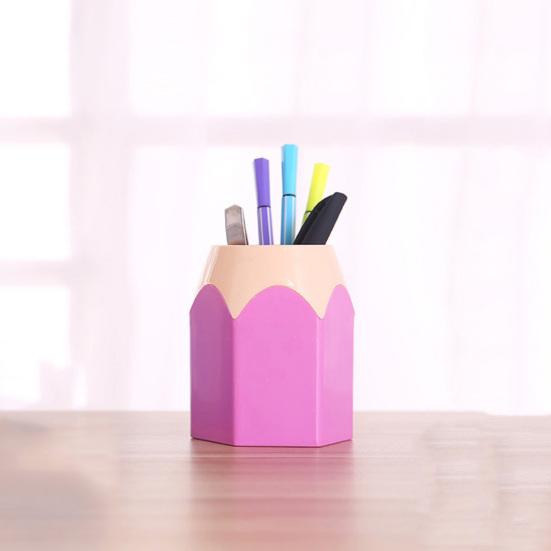 Liebevoller Farbblock-Desktop-Stifthalter Home Make-up Pinsel Aufbewahrungsbox Behälter