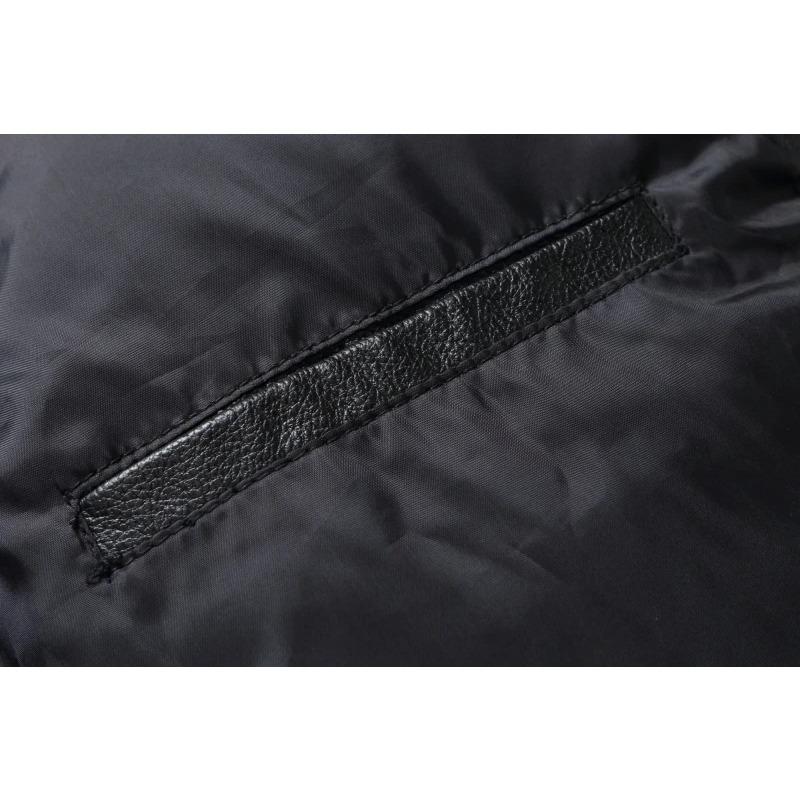 Chinese Size Raglan Sleeve Thick Men Leather Jacket Hood Warm Duch Down Coat Winter Jackets Genuine Cow Leather Coats Mens Clothing