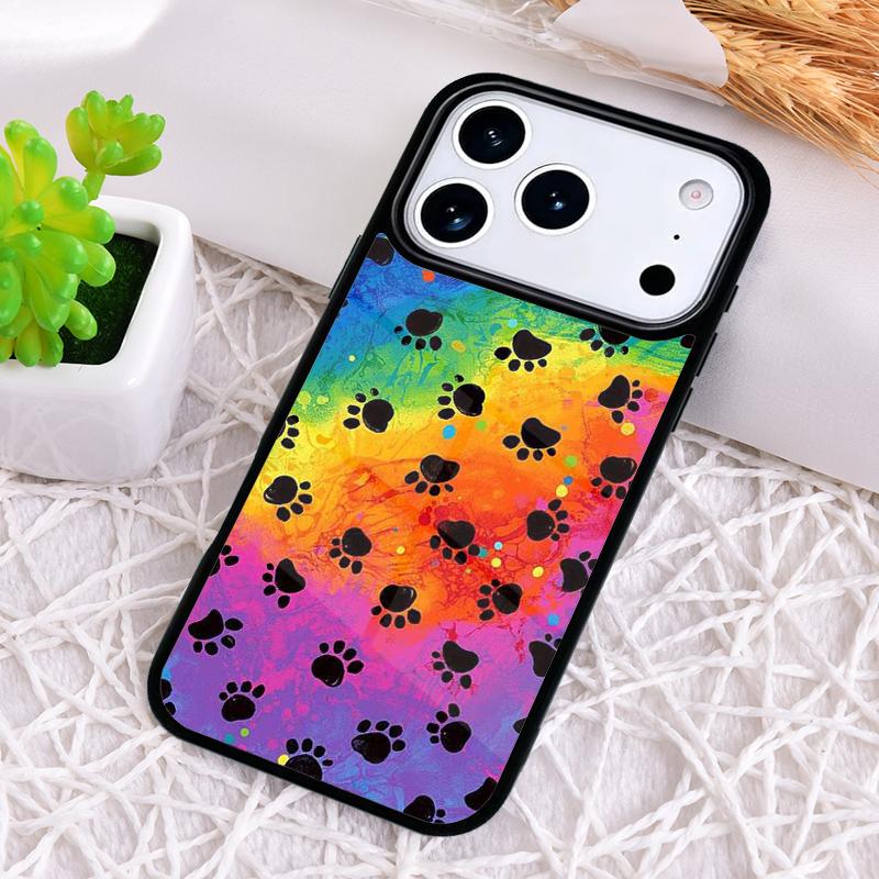 Watercolor Paw Prints Shockproof Phone Case for iPhone 17 Air 16e 15 11 12 14 13 Pro Max Cover Coque