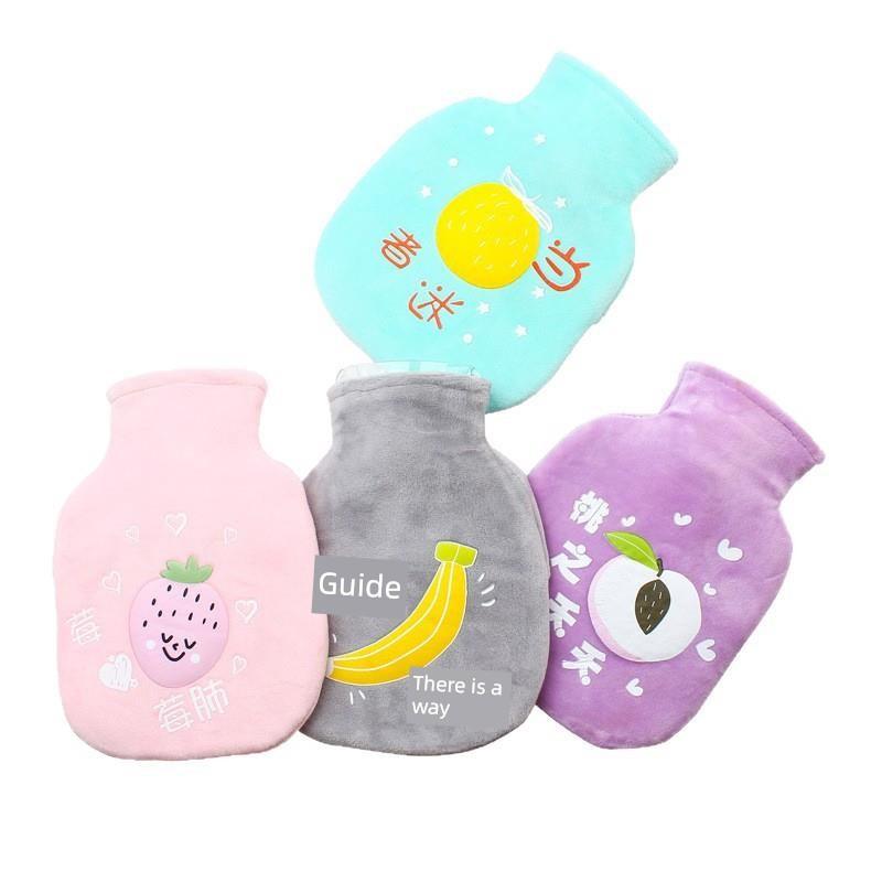 Hot Water Bottle for Women, Portable Mini Cute Plush Small Size, Filled with Water, for Warming Hands and Stomach, Specifically for Use in Bed