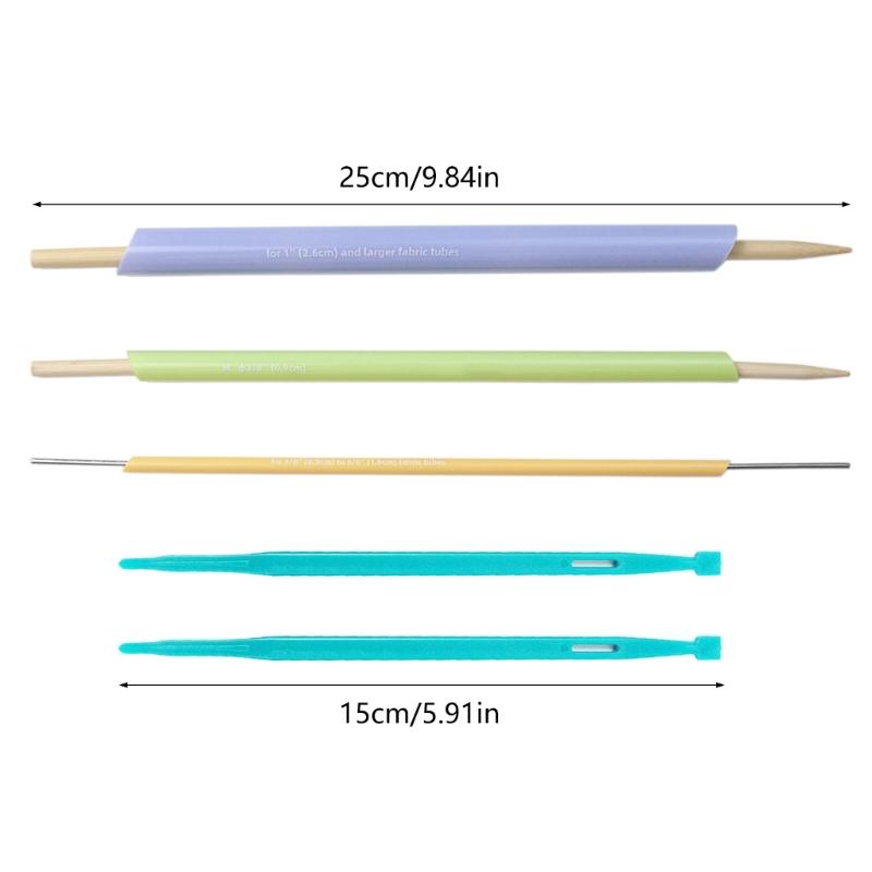 Stoffschlauchwender-Set Schnelle Stoffschlauchwender Kordeldurchzieher, Nahttrenner, Nähfingerhut Fingerschutz