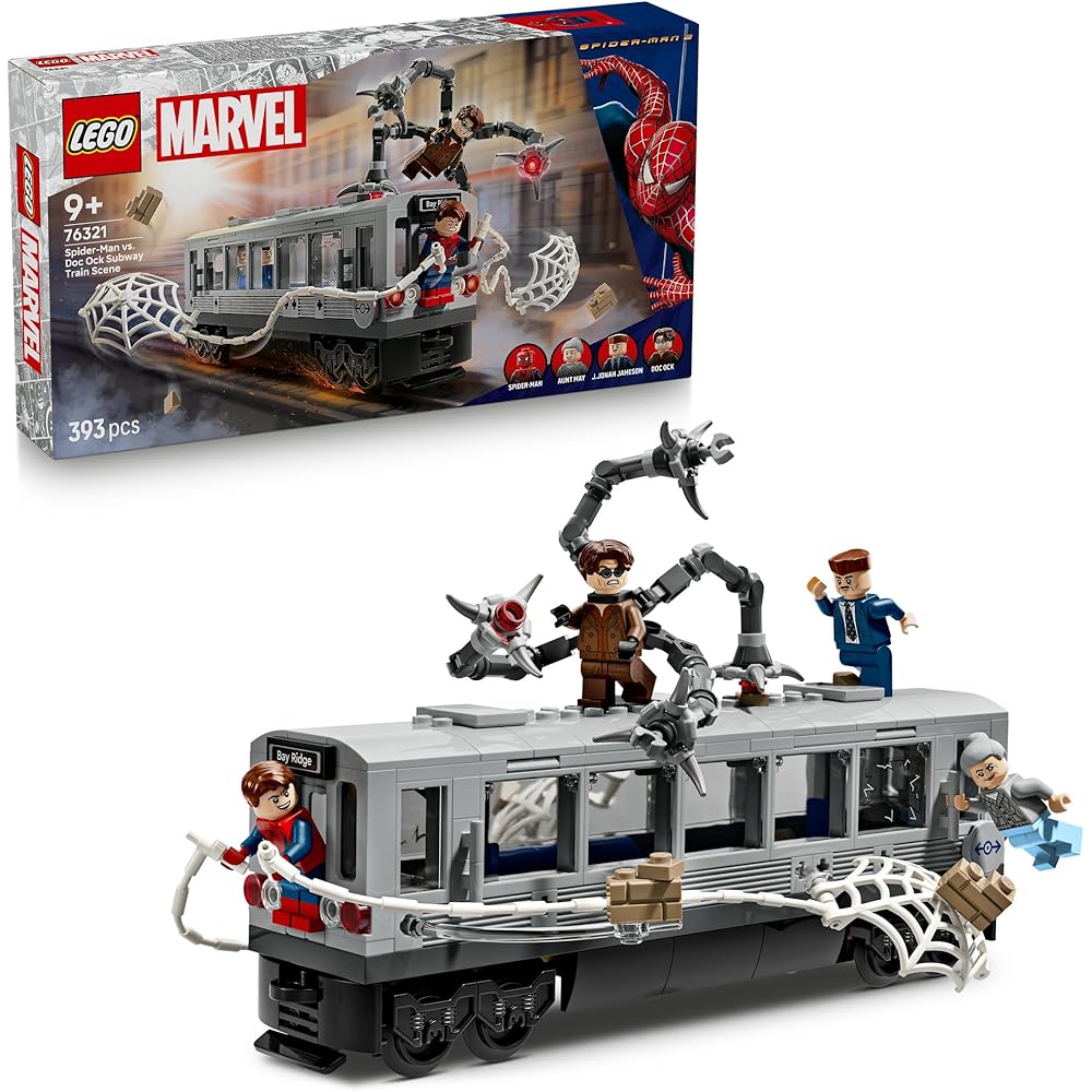 LEGO Marvel Spider-Man vs Doctor Octopus Subway Set Building Blocks Toy for Kids Ages 9-11