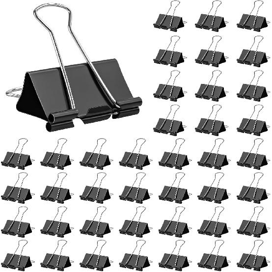 120 Pack Mini Binder Clips, Black Binder Clips, Small Paper Clips 15mm 5/8 Inch. Micro Size Office Clips for Home School Office and Business.