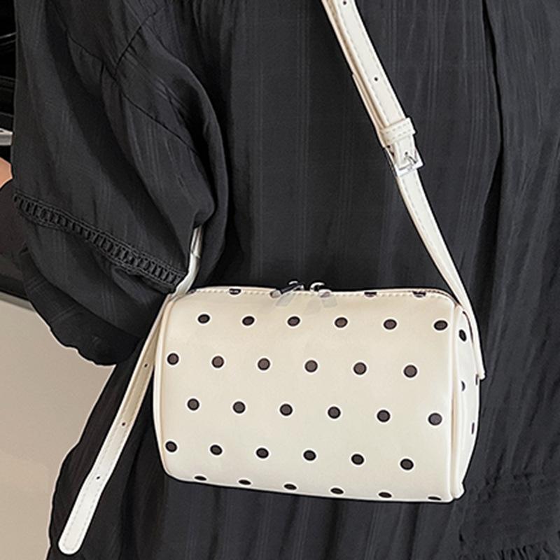 Fashion Polka Dot Print New Soft Durable Vintage Tote Large Capacity Premium Texture Soft Durable Outdoor Shoulder Crossbody Bag