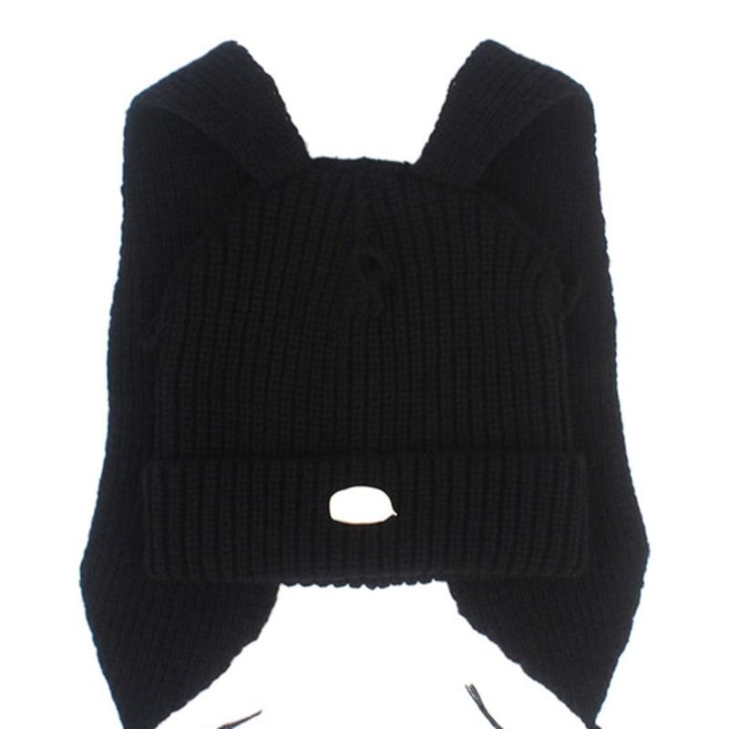 

Универсальная химия Кролик Длинные Уши Черная Шапка-бини кролик Шапка-бини FREE