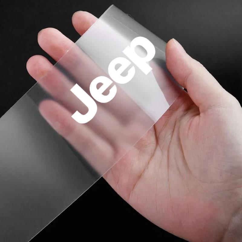4Pc Car Threshold Protector Transparent Decorative Badge 3D Sticker for Jeep JK JL TJ Renegade Patriot Wrangler Cherokee Patriot Trail Liberty
