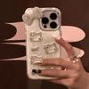 Luxury Girls 3D Flash Diamond Bow Glitter Phone Case Designed For iPhone 15 13 14 12 16 Pro Max 11 Silver Blingbling Shock Resistant Back Cover