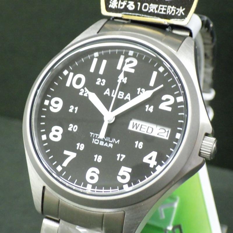 Special Brand New SEIKO ALBA AQPJ402 Titanium 10 ATM Water Resistant Military Watch for Men Price! Day-Date