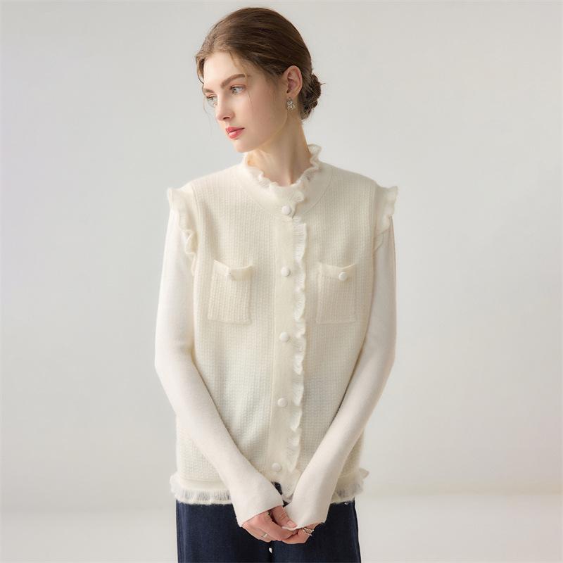 Lekasha 100% Pure Cashmere Sleeveless Knit Vest
