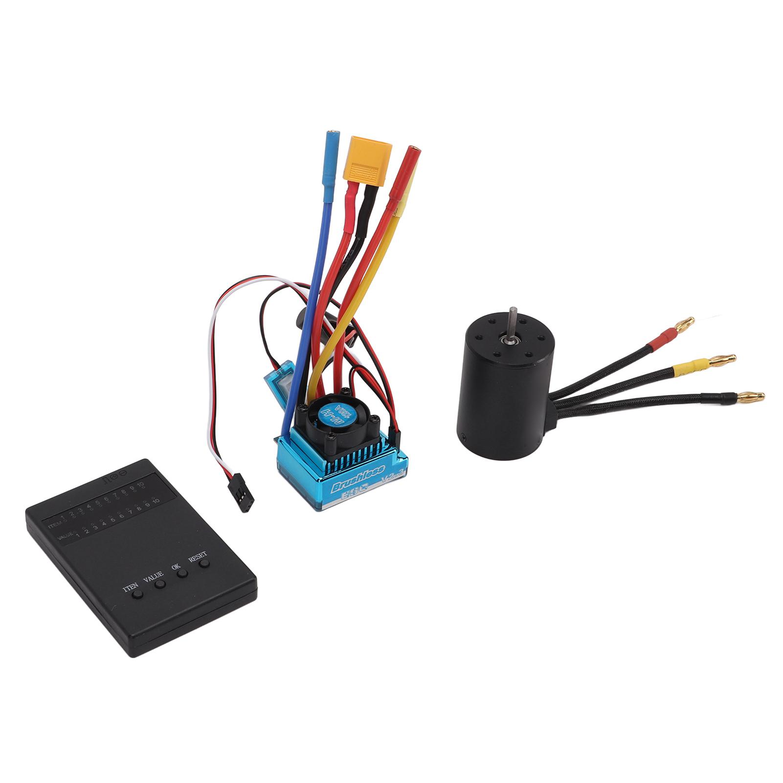 

3650 3100KV Brushless Motor Kit with 120A ESC XT60 Plug Programming Card for 1/10 1/8 RC Car