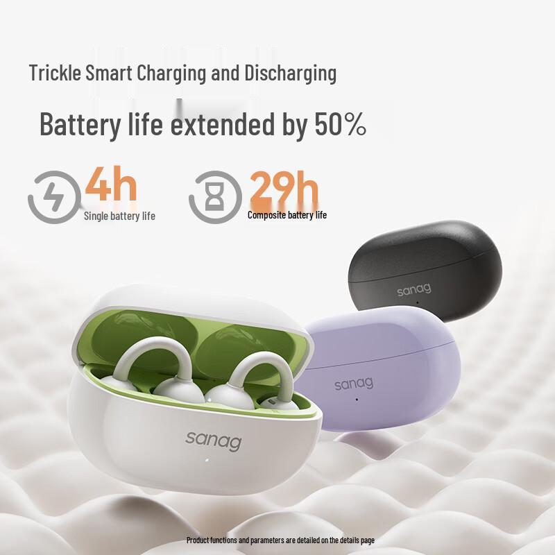 SANAG F20S Pro Clip-on Open-Ear AI Bluetooth Earbuds
