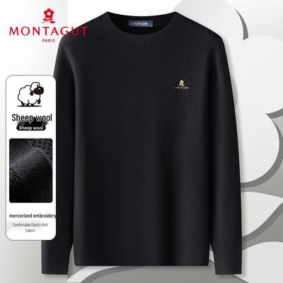 MONTAGUT Men's Autumn/Winter Wool Blend Round Neck Sweater