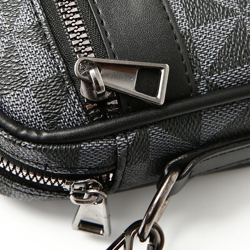 Neformální obchodní taška přes rameno pro muže PU kožená taška přes rameno Malé kabelky crossbody Square kostkované designové pánské kabelky na popruh