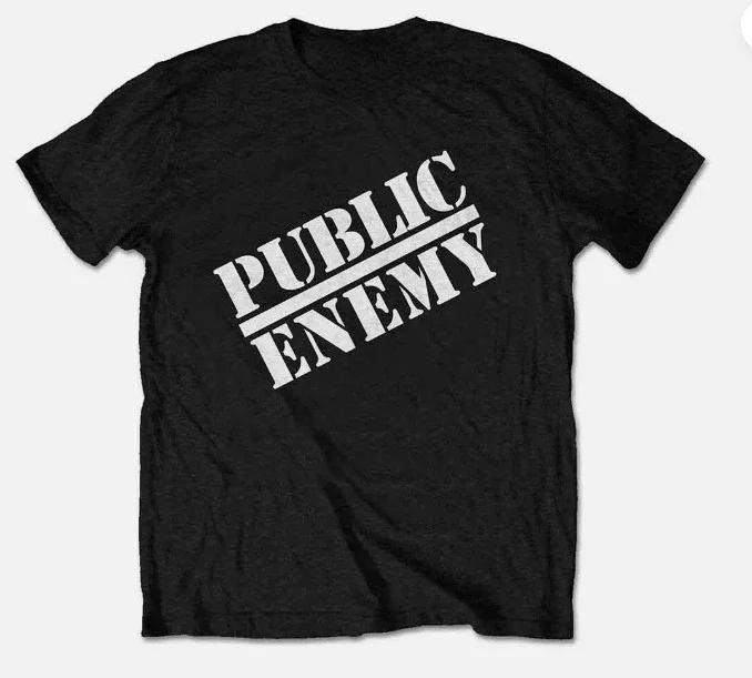 Public Enemy Logo T-Shirt Black New New New T-Shirt Cotton Clothing Wear Trend New Fashion European and American