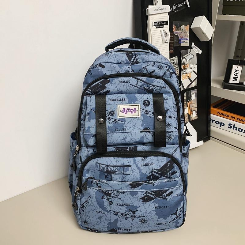 Большая вместимость школьный рюкзак для школьников с принтом для мужчин легкий рюкзак — фото 13