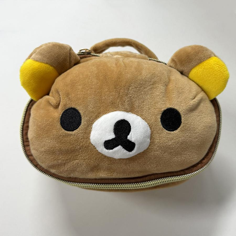 Cute 3D Bear Girl Elliptical Makeup Bag Portable Cartoon Storage Pouch