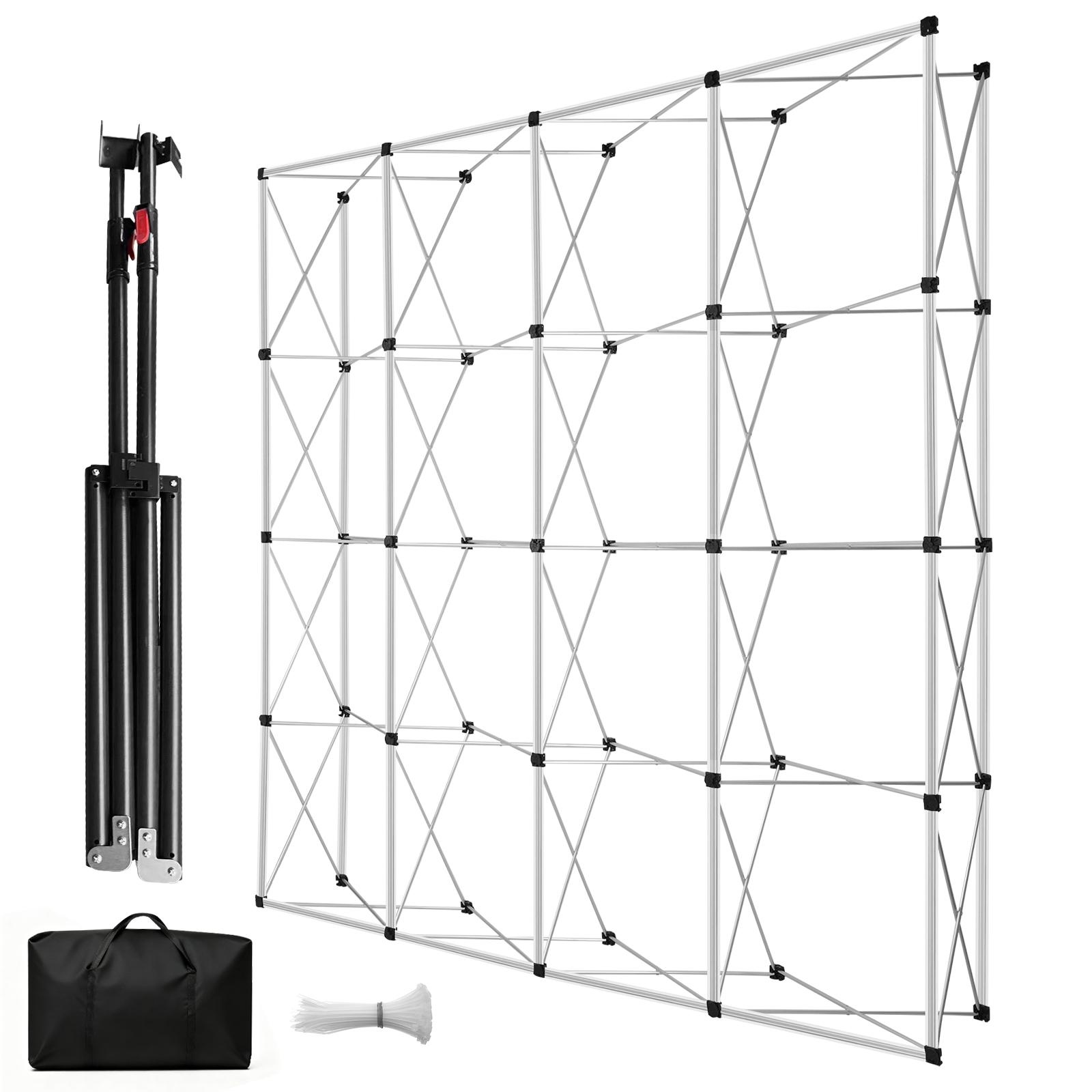 10x10/10x15/10x17 FT Portable Pop Up Display Stand with Carrying Bag Tension Backdrop Booth Frame for Wedding Exhibition Events