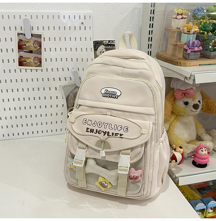 School Bag 2025 New Small Fresh High Value Simple Cute Versatile Large Capacity School Bag Casual Sweet Make-up Bag
