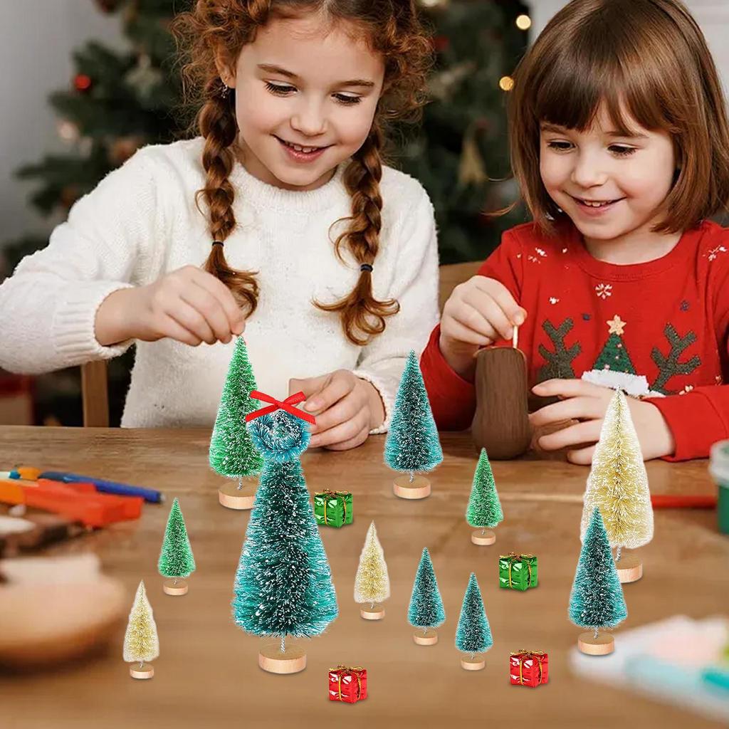 Mini Christmas Tree Small Artificial Christmas Tree Set Artificial Decorative Centerpiece Holiday Decoration For Bedroom Living