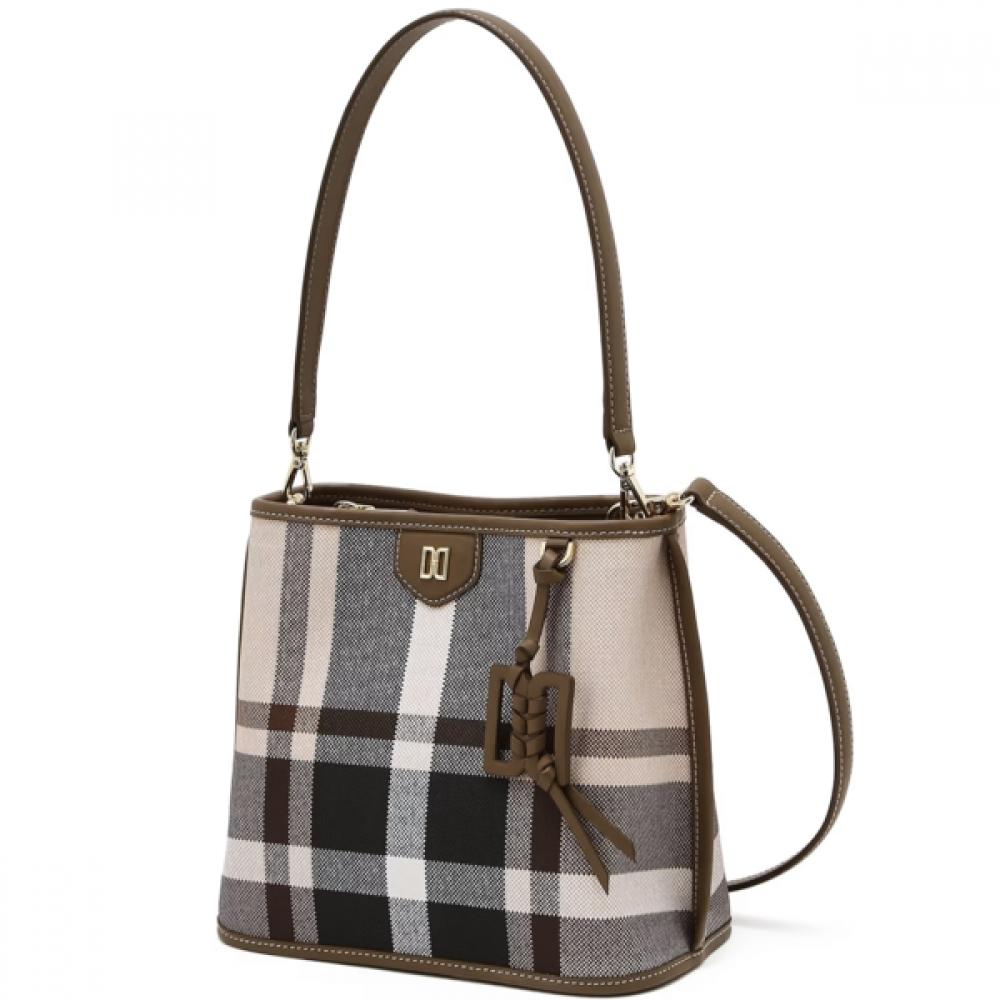 

Daks Beige Check Leather Shoulder Bag Dcba6e712i2 Single option