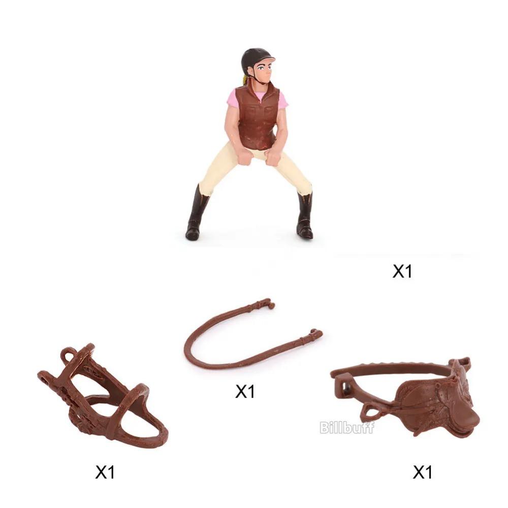 Model Cursă de Cai DIY Călăreț Animal de Fermă Figurine Figurine Acțiune și Jucărie Jucării Emulație ABS pentru Copii Cadou de Crăciun Aniversare