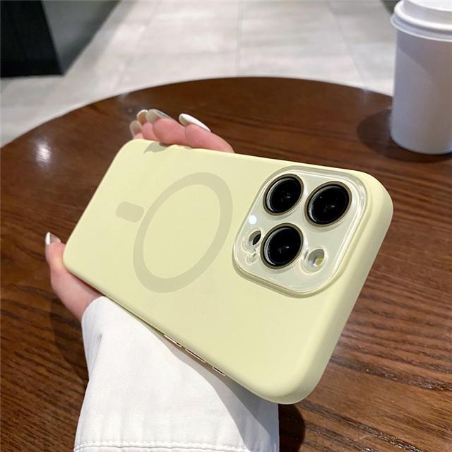 For iPhone 16 Pro Max Luxury Liquid Silicone Magsafe Magnetic Phone Case For iPhone 12 13 14 15 16 Plus Lens Protective Cover