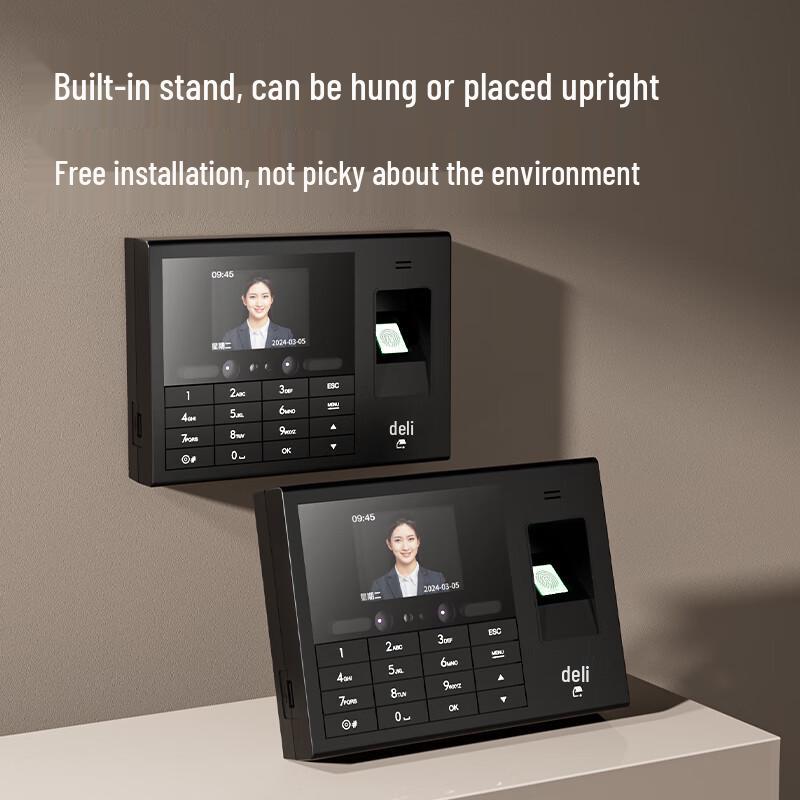 Deli 3765CN PRO Face & Fingerprint Attendance Machine CN plug (adapter included)
