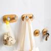 1-3 Hooks Stainless Steel Wooden Self-adhesive Towel Holders Kitchen Bathroom Gadgets High Quality Towel Umbrella Rack Organizer