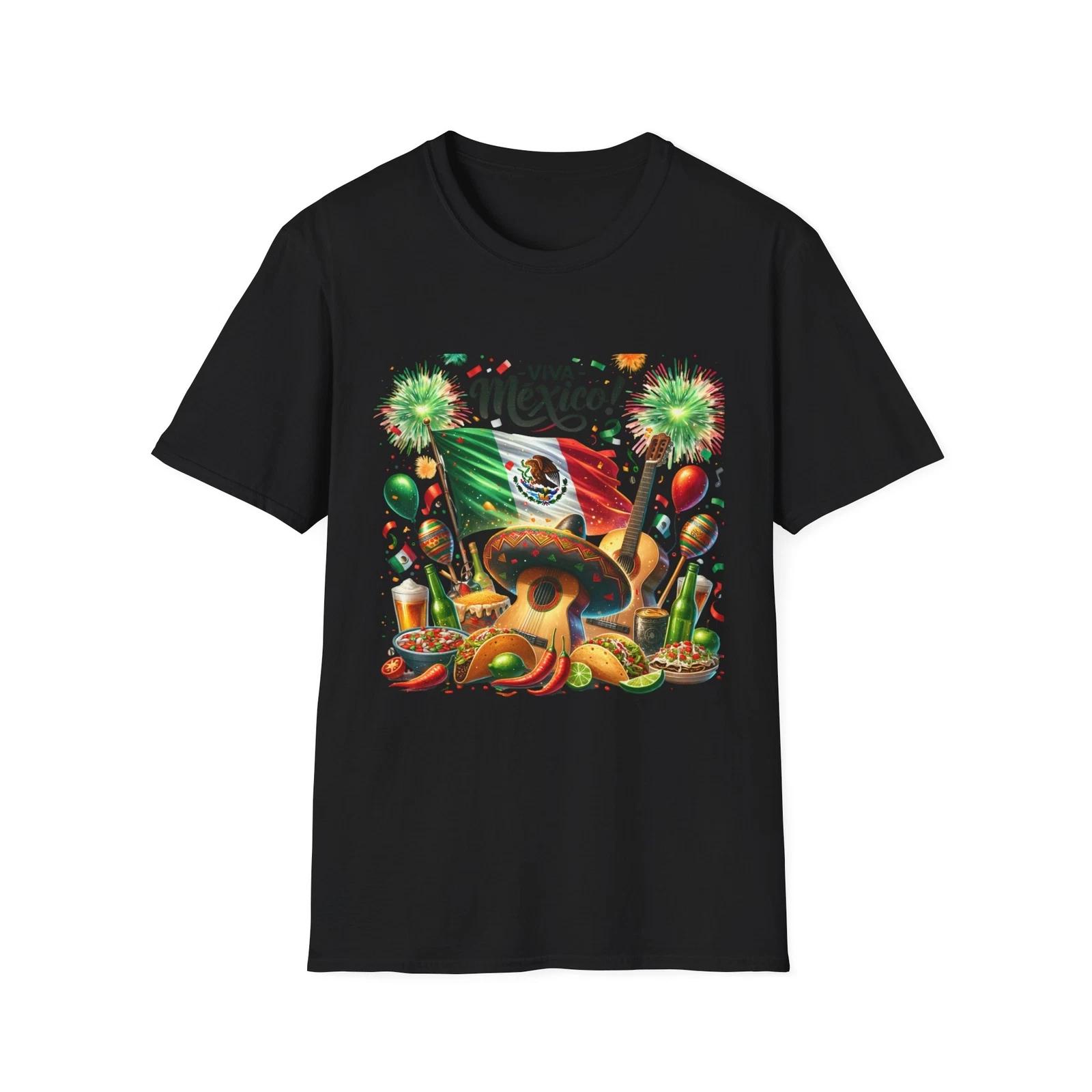 Viva Mexico T-Shirt, Unisex Party Tee, Mexican Celebration Wear, Festival Shirt, 2XL