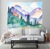 Loccor Watercolor Mountain Tapestry - Forest Sketch Wall Hangings for Bedroom