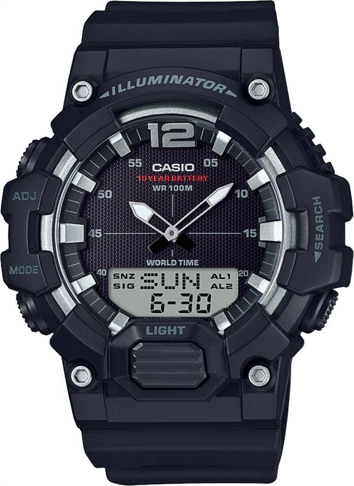 Casio Black Dial Resin Band Watch One Strap Men s - HDC-700-1AVDF, Strap, Black/White, Size,