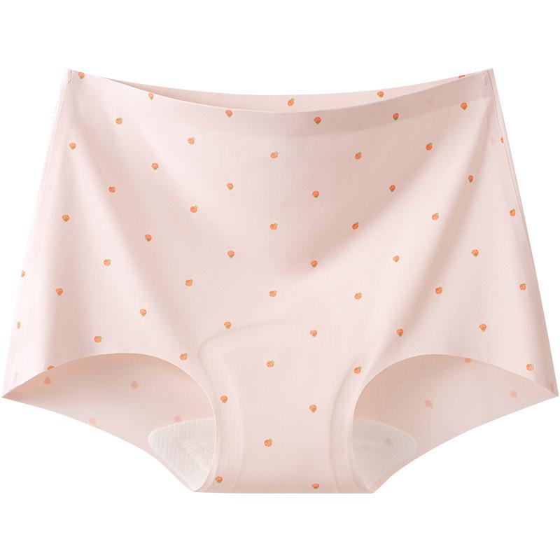 Женские летние тонкие новые с принтом 10A антибактериальные бесшовные трусики-слипы из ледяного шелка M