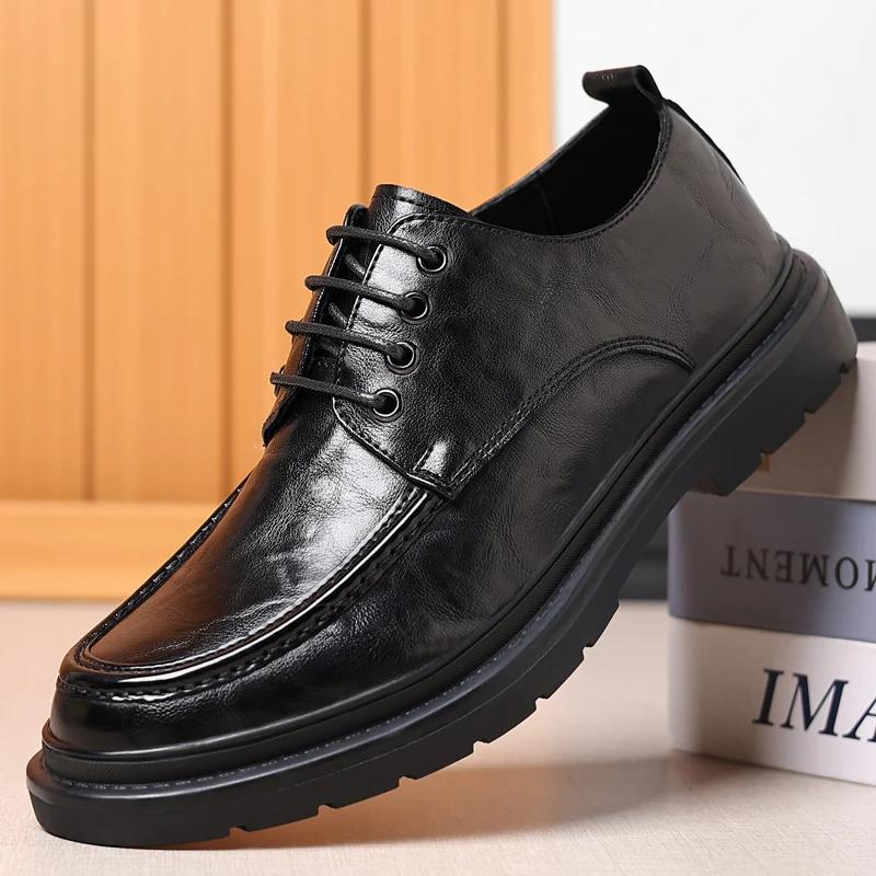 Men Oxfords Footwear Sneakers Shoes Men Genuine Leather Casual Lace-up Walking Shoes Men Outdoor Tooling Shoes Man