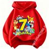 Children Pikachu Birthday Number 1-9 kid hoodie Boys Girls Casual Short Sleeves Tops Summer Kids long-sleeved hoodie