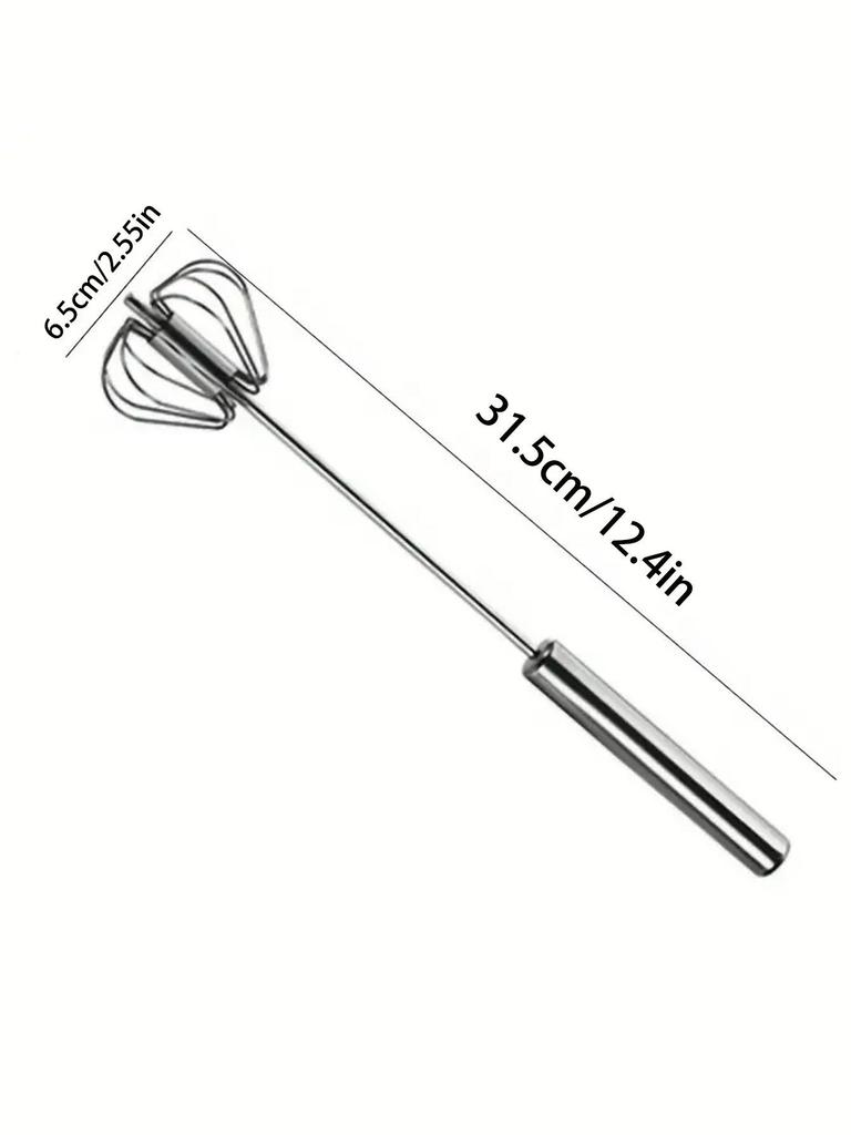 Hand Push Rotary Whisk, No-Electricity Egg Beater & Mixer for Cooking, Effortless Stainless Steel Whisk for Blending & Stirring