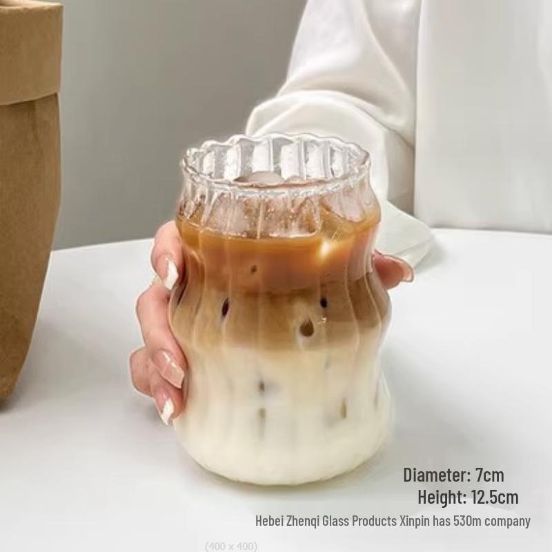 Chubby Glass Cup with Straw for Beverages - Ideal for Girls at Home