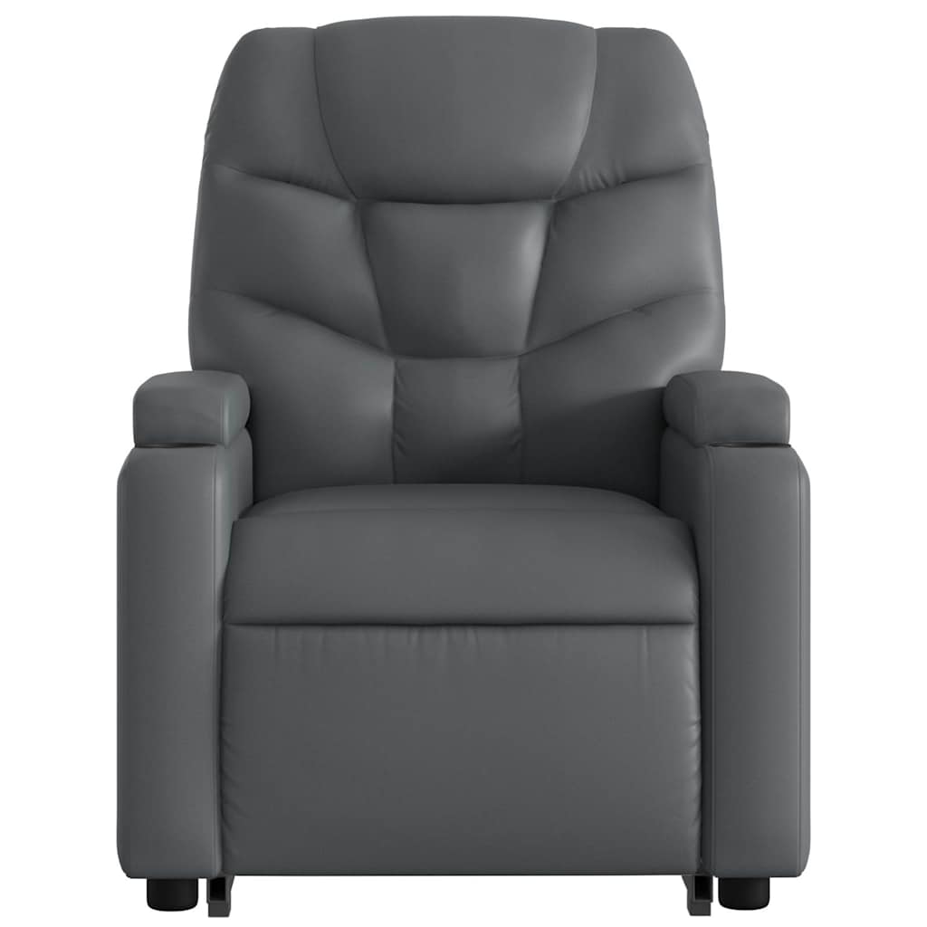 Massage Recliner with Rising Aid Grey Faux Leather