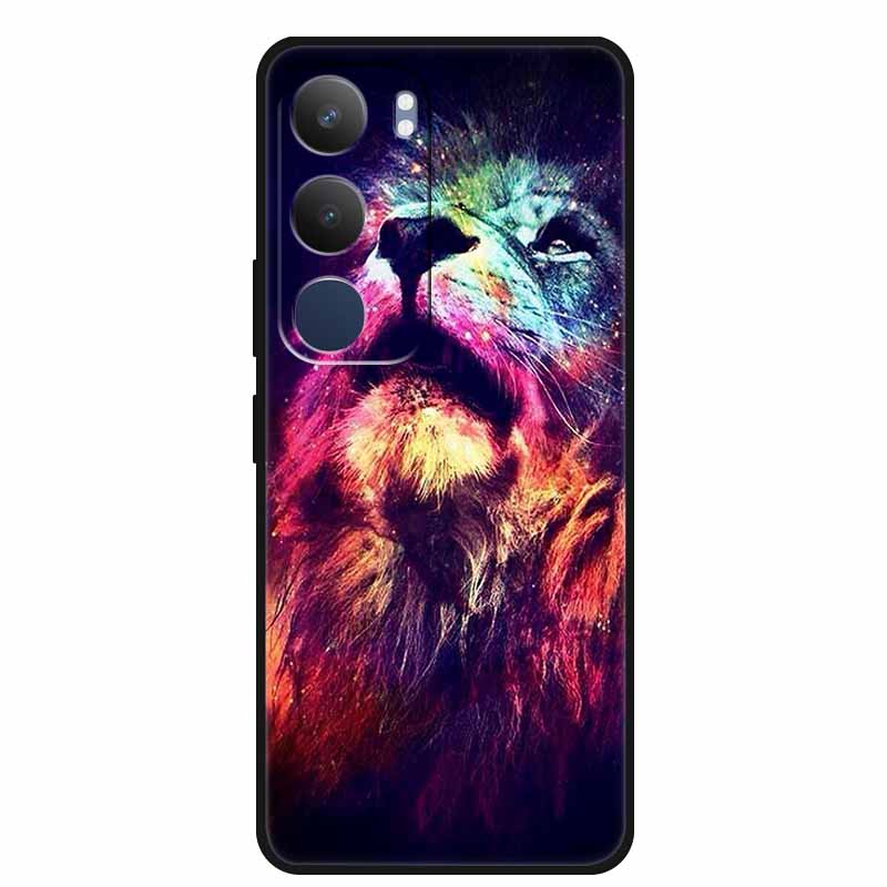 For Vivo Y29 5G Case V2420 Cartoon Wolf Tiger Soft Silicone Cover TPU Phone Case for Vivo Y29 5G Bumper Capa Shockproof Fundas