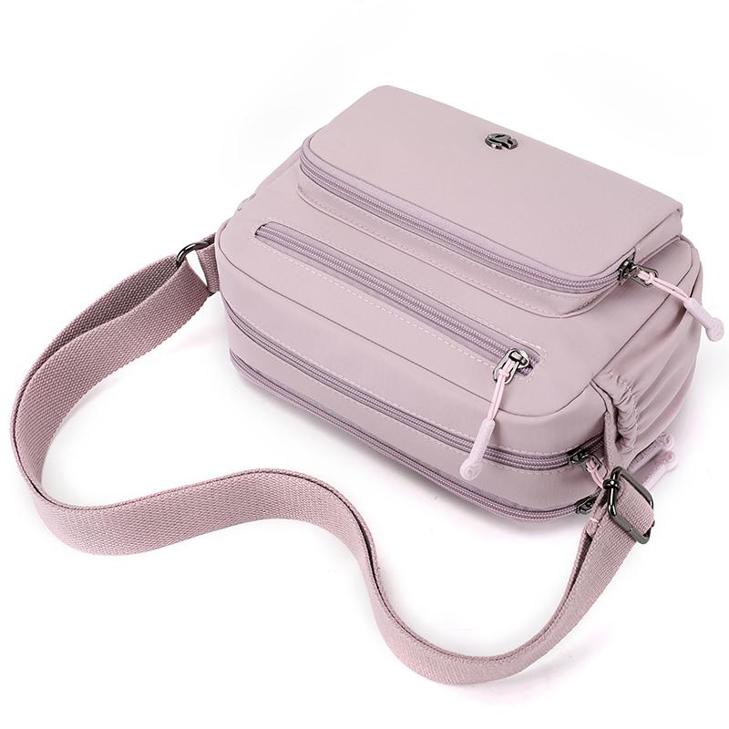 Small Square Bag Women's Water-Repellent Crossbody Bag Shoulder Bag Solid Color Mother Bag