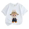 Labubu Children's T-shirt Cute Monster Cartoon Girl Round Neck Short Sleeved T-shirt Fashionable Versatile Style Top